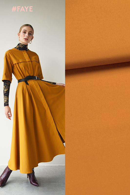Okergele polyester - katoen mengeling van 'Fibre Mood'